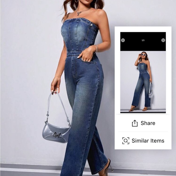 Denim tube jumpsuit from shein - Picture 4 of 5